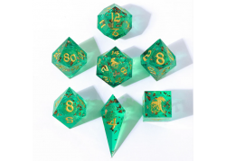 Captured Magic Liquid Core Sharp Resin Dice - GREEN